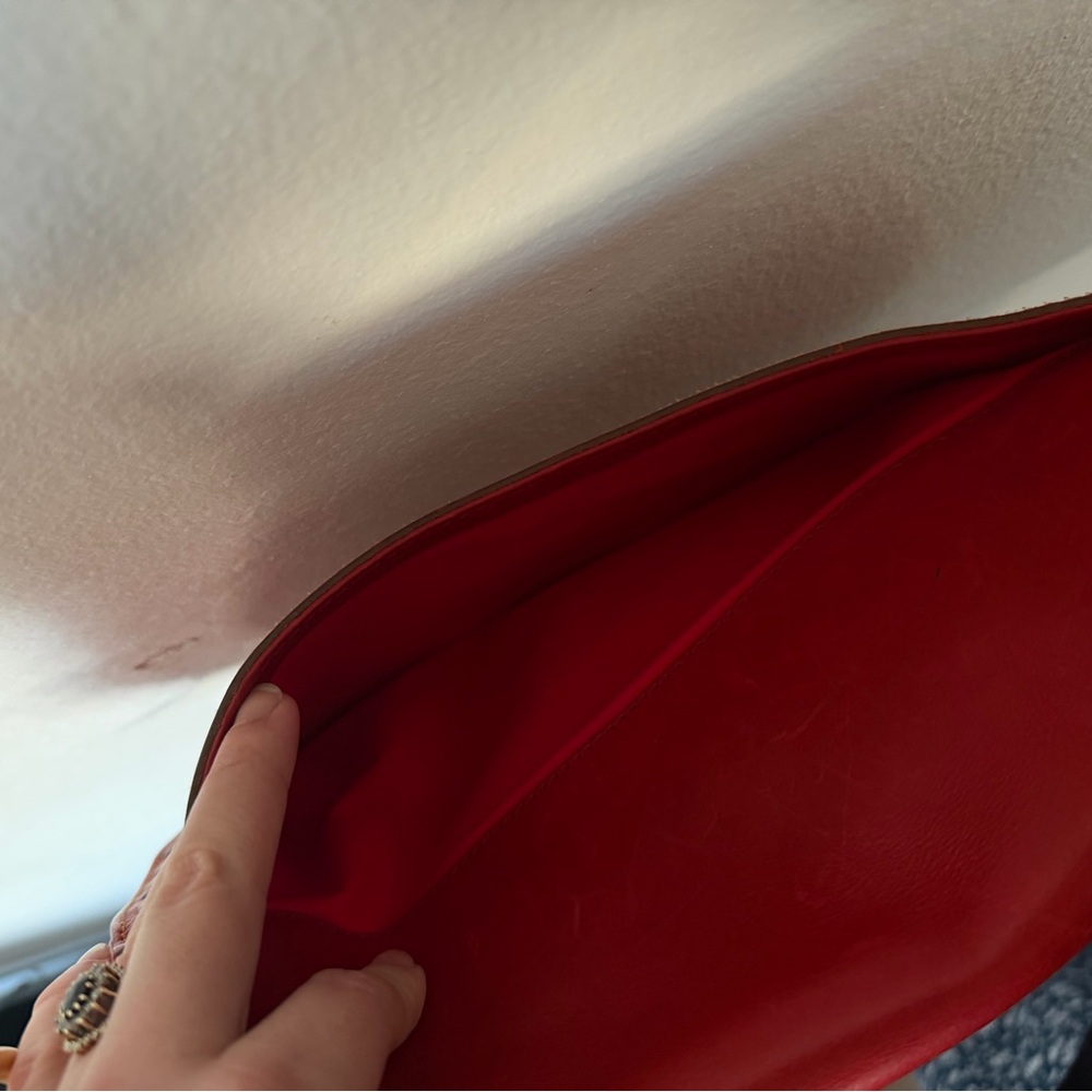 Dooney & Burke Florentine Vintage Flap Saddle Bag Crossbody in Red - Picture 9 of 9